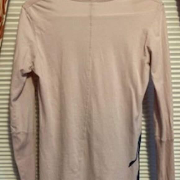 Scoop Neck Long Sleeve Pink Shirt with Elephant, Thumbholes on Sleeves Size Med - Picture 3 of 7